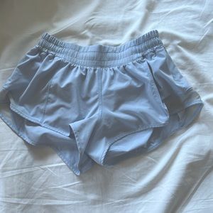 Light Blue Lululemon Hotty Hot shorts 2.5 inch